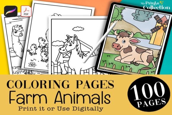 100 Farm Animals Coloring Pages