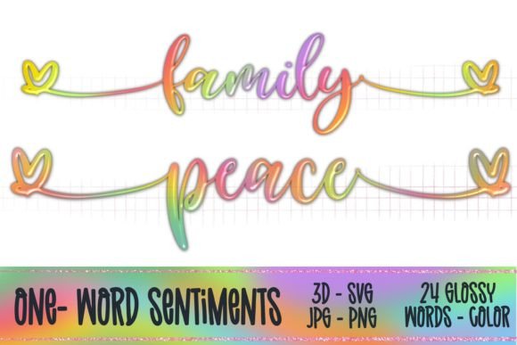 3D Words - Glossy Pastel: JPG, PNG, SVG