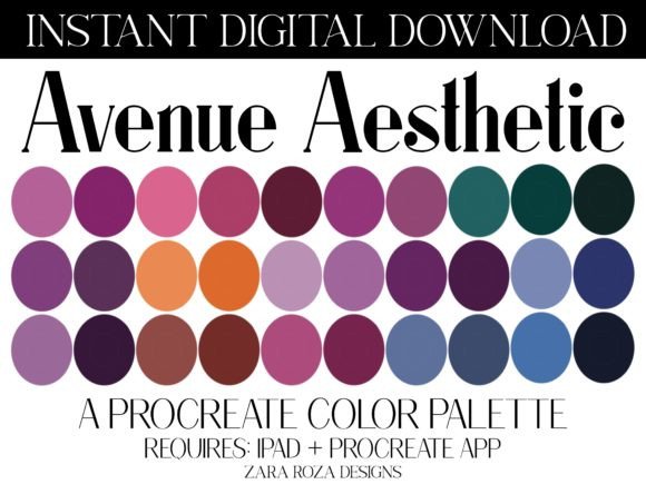 Avenue Aesthetic Procreate Palette: Elevating Your Digital Art with Curated Colors