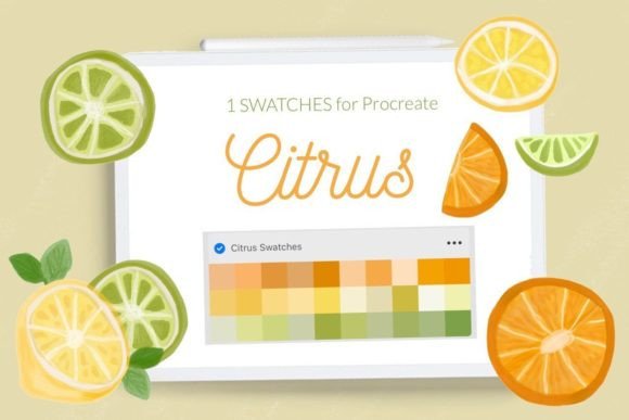 Brightening Your Workflow: The Strategic Value of Citrus Procreate Swatches. Lemon, Lime