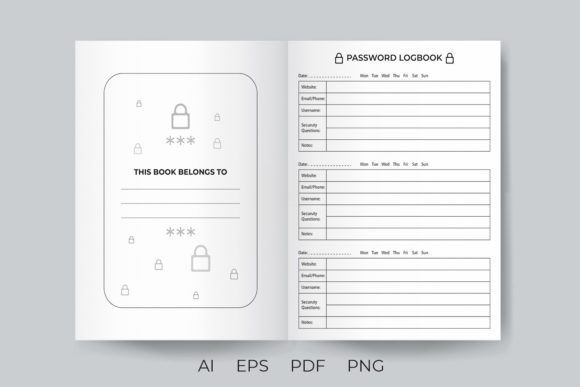 Editable Password Logbook KDP Interior 3
