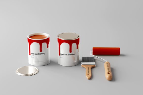 Elevating Brand Identity with Paint Tin Can Mockups and Comprehensive Stationery Scenes