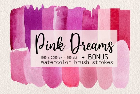 Enhancing Digital Design with Pink Dream Watercolor Brush Strokes and Circle Elements