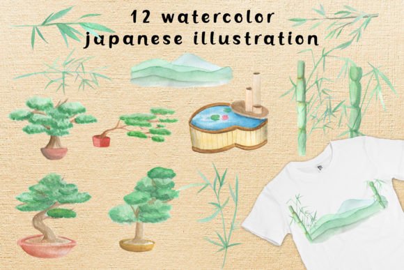 Evaluating Watercolor Japanese Clipart: The Bonsai Tree Collection
