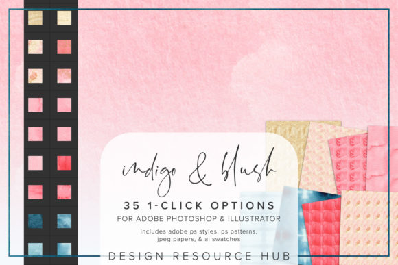 Indigo Blush Watercolor PS Styles