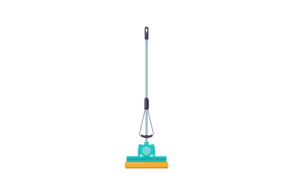 Mastering Mop Cleaning Supplies Flat Vector Illust