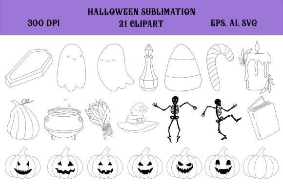 Spooky Halloween Clipart: Hocus Pocus Designs for Creators and Small Businesses